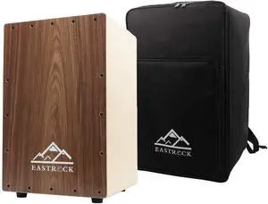 Walnut Wood Cajon Drum Box (12×11.7×18 in) with Internal Guitar Strings Full-Size Wooden Percussion for Beginners & Professionals with Bag Walnut Wood Cajon Drum Box (12×11.7×18 in) with Internal Guitar Strings Full-Size Wooden Percussion for Beginners & Professionals with Bag