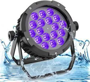 18x18W RGBWAUV 6-in-1 Waterproof Par Light, IP67 Cast Aluminum Stage Wash Light with Intelligent Temperature Control, 45° Wide Beam, DMX Chainable Outdoor Lighting for Wedding Pool Party Concert 18x18W RGBWAUV 6-in-1 Waterproof Par Light, IP67 Cast Aluminum Stage Wash Light with Intelligent Temperature Control, 45° Wide Beam, DMX Chainable Outdoor Lighting for Wedding Pool Party Concert