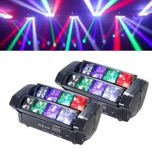 LED Mini Spider Moving Head Light 8x5W Beam Stage Lights RGBW Sound Activated DMX-512 Control for DJ Party Bar Disco Show Wedding Event Stage Lighting LED Mini Spider Moving Head Light 8x5W Beam Stage Lights RGBW Sound Activated DMX-512 Control for DJ Party Bar Disco Show Wedding Event Stage Lighting