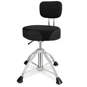Drum Throne with Backrest, 4-Leg Airlift Height Adjustable Drum Stool, Motorcycle-Style Heavy Duty Saddle Drum Seat with Thickened Cushion for Adult Drummers Drum Throne with Backrest, 4-Leg Airlift Height Adjustable Drum Stool, Motorcycle-Style Heavy Duty Saddle Drum Seat with Thickened Cushion for Adult Drummers