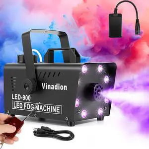 Smoke Machine 900W, Portable Fog Machine with Wireless Remote Control, 13 Color Light Effects 5000CFM Stage Haze Machines with Visible Fluid Level for Theater, DJ, Parties, Halloween, Indoor, Wedding Smoke Machine 900W, Portable Fog Machine with Wireless Remote Control, 13 Color Light Effects 5000CFM Stage Haze Machines with Visible Fluid Level for Theater, DJ, Parties, Halloween, Indoor, Wedding
