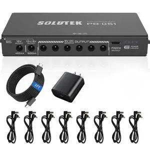 Rechargeable Guitar Pedal Power Supply | 12800 High-Current 2000mA 9V 12V 18V 5V for Pedal Board and More Devices | Compact Convenient Quiet Powerful Model PB-051 Rechargeable Guitar Pedal Power Supply | 12800 High-Current 2000mA 9V 12V 18V 5V for Pedal Board and More Devices | Compact Convenient Quiet Powerful Model PB-051