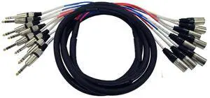 SAXT-8x10M - 8 Channel 10' XLR Male to 1/4" TRS Snake Cable SAXT-8x10M - 8 Channel 10' XLR Male to 1/4" TRS Snake Cable