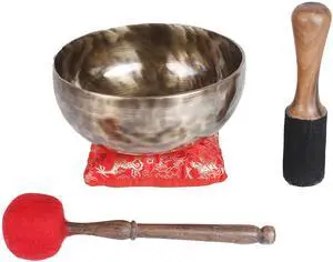 ESK 7 inch Tibetan Singing Bowl set,Meditation, zen decor, Spiritual and Body Healing and Energy Cleansing,Handmade, Comes w/ silk cushions, sticks and Flag ESK 7 inch Tibetan Singing Bowl set,Meditation, zen decor, Spiritual and Body Healing and Energy Cleansing,Handmade, Comes w/ silk cushions, sticks and Flag