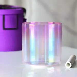 440HZ 7 Inch F Note Heart Chakra Pink Purple Color Clear Quartz Crystal Singing Bowl with Carry Case Bag for Sound Healing and Meditation 440HZ 7 Inch F Note Heart Chakra Pink Purple Color Clear Quartz Crystal Singing Bowl with Carry Case Bag for Sound Healing and Meditation