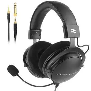 Studio Monitor Headphones for Recording, Wired Over Ear Studio Headphones with Detachable Boom Microphone, Professional Monitoring Headset for Podcast, Broadcast, Streaming & Audio Mixing Studio Monitor Headphones for Recording, Wired Over Ear Studio Headphones with Detachable Boom Microphone, Professional Monitoring Headset for Podcast, Broadcast, Streaming & Audio Mixing