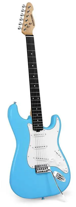 Electric Guitar, 39" Beginner Electric Guitar, Classic SSS Pickup, Tremolo Bridge, Full-Size Lightweight Body, Rounded Fret Ends, Heel Adjustment Truss Rod (Sonic Blue) Electric Guitar, 39" Beginner Electric Guitar, Classic SSS Pickup, Tremolo Bridge, Full-Size Lightweight Body, Rounded Fret Ends, Heel Adjustment Truss Rod (Sonic Blue)