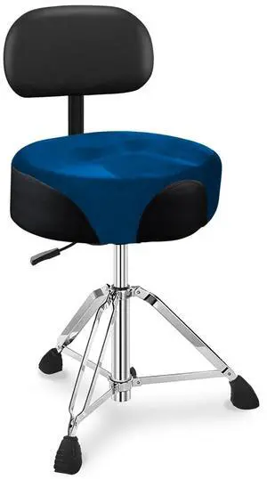 Pro Drum Stool with Backrest, Heavy Duty Hydraulic Drum Throne, Velvet-Covered Ergonomic Memory Foam Drum Seat, Adjustable Drum Chair Anti-Slip Base, Drum Saddle Bench (Navy Blue W/Backrest) Pro Drum Stool with Backrest, Heavy Duty Hydraulic Drum Throne, Velvet-Covered Ergonomic Memory Foam Drum Seat, Adjustable Drum Chair Anti-Slip Base, Drum Saddle Bench (Navy Blue W/Backrest)
