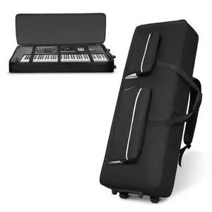 73/76 Key Keyboard Case with Wheels, Padded Rolling Gig Bag 73/76 Key Keyboard Case with Wheels, Padded Rolling Gig Bag