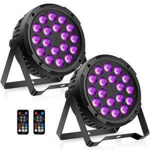 18LED Stage Par Can Lights: 72W RGBW 4IN1 Color Changing - Remote DMX Control for DJ Party Planner - Uplights for Event Wedding Club Band Theater Church Music Show Dance Floor Performances - 2Pack 18LED Stage Par Can Lights: 72W RGBW 4IN1 Color Changing - Remote DMX Control for DJ Party Planner - Uplights for Event Wedding Club Band Theater Church Music Show Dance Floor Performances - 2Pack