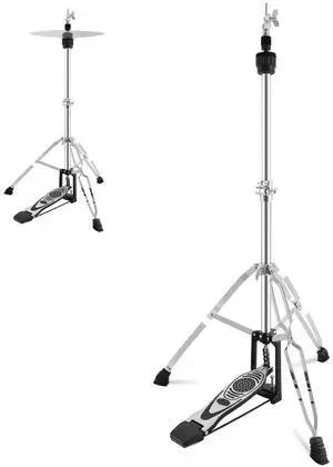 Foldable Portable Hi-Hat Stand, Adjustable Height High Hat Stand, Hi-Hat Cymbal Stand with Smooth Pedal, Silver and Black (7.5lb) Foldable Portable Hi-Hat Stand, Adjustable Height High Hat Stand, Hi-Hat Cymbal Stand with Smooth Pedal, Silver and Black (7.5lb)