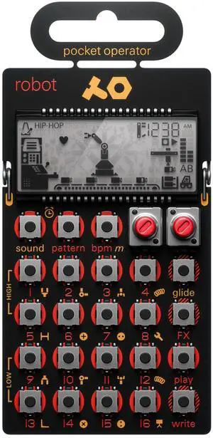 pocket operator PO-28 robot, live synthesizer and sequencer, with parameter locks, glide control and punch-in effects pocket operator PO-28 robot, live synthesizer and sequencer, with parameter locks, glide control and punch-in effects