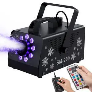 900W High Output Snow Machine with 9 LED Lights & Remote Indoor/Outdoor Artificial Snow Maker for Christmas, Parties, Parades Heavy Duty Snowflake Machine 900W High Output Snow Machine with 9 LED Lights & Remote Indoor/Outdoor Artificial Snow Maker for Christmas, Parties, Parades Heavy Duty Snowflake Machine