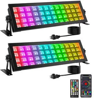 96W IP66 Waterproof Stage Wash Light Bar by APP & Remote Control | RGBCW, Dimmable, Sound Activated, Uplighting for Outdoor Indoor Festival Events Garden Lighting Home Decoration (2Pack) 96W IP66 Waterproof Stage Wash Light Bar by APP & Remote Control | RGBCW, Dimmable, Sound Activated, Uplighting for Outdoor Indoor Festival Events Garden Lighting Home Decoration (2Pack)