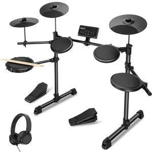 Electric Drum Set for Beginners, All in One, Quiet Mesh Snare Pad Electronic Drum Kit, Silent Drum Pads, 3 Cymbals, 2 Pedals, Headphones, Sticks, No throne (AVMT30S-70 Sounds 7 Drum Kits) Electric Drum Set for Beginners, All in One, Quiet Mesh Snare Pad Electronic Drum Kit, Silent Drum Pads, 3 Cymbals, 2 Pedals, Headphones, Sticks, No throne (AVMT30S-70 Sounds 7 Drum Kits)