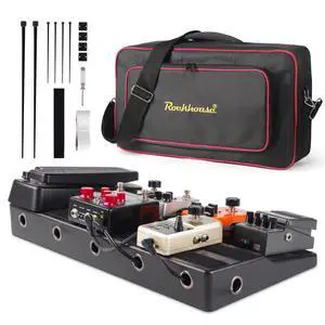 2-Tier ABS 20''x10'' Guitar Pedal Board with Gig Carry Bag | Double Row Layout Built-in Power Storage & Cable Routing Holes, Hook-loop Surface, Padded Gig Bag & Mounting Accessories 2-Tier ABS 20''x10'' Guitar Pedal Board with Gig Carry Bag | Double Row Layout Built-in Power Storage & Cable Routing Holes, Hook-loop Surface, Padded Gig Bag & Mounting Accessories