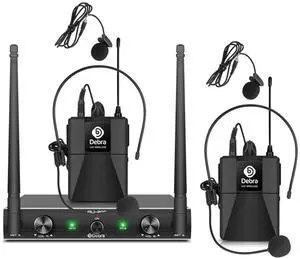 Audio AU200 Pro UHF 2 Channel Wireless Microphone System with Cordless Handheld Lavalier Headset Mics, Metal Receiver, for Karaoke Church Party (2 Bodypack) Audio AU200 Pro UHF 2 Channel Wireless Microphone System with Cordless Handheld Lavalier Headset Mics, Metal Receiver, for Karaoke Church Party (2 Bodypack)