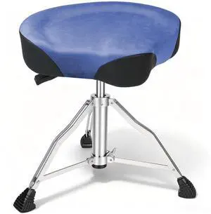 Drum Throne, Hydraulic Drum Stool, Height Ajustable Drumming Seat, Heavy Duty Velvet Chair, Motorcycle Saddle Throne, Padded for Drummer Adult Men Blue GD01 Drum Throne, Hydraulic Drum Stool, Height Ajustable Drumming Seat, Heavy Duty Velvet Chair, Motorcycle Saddle Throne, Padded for Drummer Adult Men Blue GD01