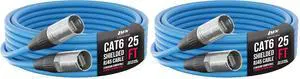 25 Feet Shielded CAT6 Ethercon Cable - Professional Audio & Lighting RJ45 Cable, Studio-Grade Sound Transmission, Extreme Durability - Blue (Pack of 2) 25 Feet Shielded CAT6 Ethercon Cable - Professional Audio & Lighting RJ45 Cable, Studio-Grade Sound Transmission, Extreme Durability - Blue (Pack of 2)