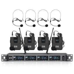A140 Wireless Microphone System, 4-Channel UHF Cordless Mic Set with Four BodyPack Mics, All Metal Build, Fixed Frequency, Long Range 300ft, Ideal for Church,Karaoke (4 BodyPack) A140 Wireless Microphone System, 4-Channel UHF Cordless Mic Set with Four BodyPack Mics, All Metal Build, Fixed Frequency, Long Range 300ft, Ideal for Church,Karaoke (4 BodyPack)
