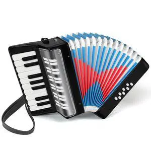 17 Key Piano Accordion, 8 Bass Kids Accordion, Celluloid Body, Metal Cover Accordions Louder Clearer Timbre Than Plastic, Lightweight Design for Children, Beginners to Practice (Black) 17 Key Piano Accordion, 8 Bass Kids Accordion, Celluloid Body, Metal Cover Accordions Louder Clearer Timbre Than Plastic, Lightweight Design for Children, Beginners to Practice (Black)