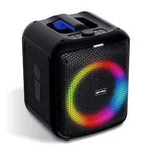 Box-Style Party Speaker, LED Lights, Wireless Mic (GGO-650L) | Box-style party speaker, dual 6.5" - LED lights, wireless mic - up to 10 hr - Bluetooth, FM, USB, SD Box-Style Party Speaker, LED Lights, Wireless Mic (GGO-650L) | Box-style party speaker, dual 6.5" - LED lights, wireless mic - up to 10 hr - Bluetooth, FM, USB, SD