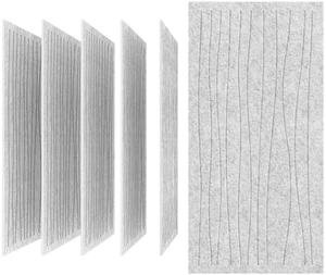 6 Pack Acoustic Wall Panels, 47.2"x23.6" Sound Proof Panels, Silver Grey |, 0.4" Thick, Polyester Fiber Material, Wavy Grooved Pattern, Easy to Cut and Install 6 Pack Acoustic Wall Panels, 47.2"x23.6" Sound Proof Panels, Silver Grey |, 0.4" Thick, Polyester Fiber Material, Wavy Grooved Pattern, Easy to Cut and Install
