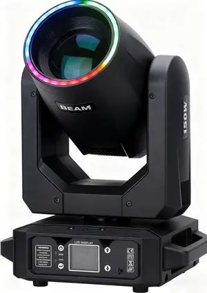 LED 150W Beam Moving Head DJ Lights Lamp LED 150W Stage Light with 44pcs*0.2W RGB Light Strip Ringbow for Weddings, DJ Bars, Disco, Party Show LED 150W Beam Moving Head DJ Lights Lamp LED 150W Stage Light with 44pcs*0.2W RGB Light Strip Ringbow for Weddings, DJ Bars, Disco, Party Show