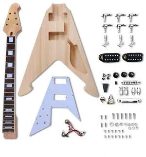 DIY Guitar Kit With Mahogany Body Mahogany Neck With Rosewood Fretboard 6 String DIY Electric Guitar Kit With All Components To Build Your Own Guitar DIY Guitar Kit With Mahogany Body Mahogany Neck With Rosewood Fretboard 6 String DIY Electric Guitar Kit With All Components To Build Your Own Guitar