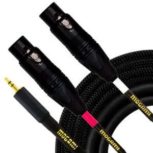 GOLD 3.5-2XLRF-20 Stereo Audio Y-Adapter Cable, Dual XLR-Female to 3.5mm TRS Plug, Gold Contacts, Straight Connectors, 20 Foot GOLD 3.5-2XLRF-20 Stereo Audio Y-Adapter Cable, Dual XLR-Female to 3.5mm TRS Plug, Gold Contacts, Straight Connectors, 20 Foot