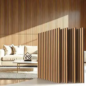 Wood Slat Wall Panels - 4 Pack 47.2" × 23.6" - Acoustic Panels Noise Reduction for Home Office Studio, 3D Fluted Sound Dampening Absorbing Panels, Walnut | Wood Slat Sound Proof Panels Noise Reduction Wood Slat Wall Panels - 4 Pack 47.2" × 23.6" - Acoustic Panels Noise Reduction for Home Office Studio, 3D Fluted Sound Dampening Absorbing Panels, Walnut | Wood Slat Sound Proof Panels Noise Reduction