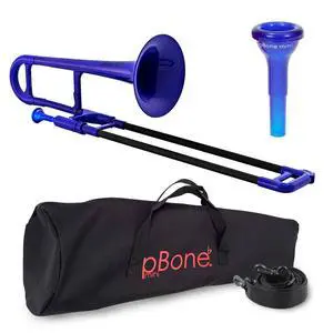 Plastic Kids Mini Trombone - Mouthpiece and Carrying Bag- Lightweight Versatile, Comfortable Ergonomic Grip- Eb Authentic Sound for Student & Beginner- Durable ABS Construction- Blue Plastic Kids Mini Trombone - Mouthpiece and Carrying Bag- Lightweight Versatile, Comfortable Ergonomic Grip- Eb Authentic Sound for Student & Beginner- Durable ABS Construction- Blue