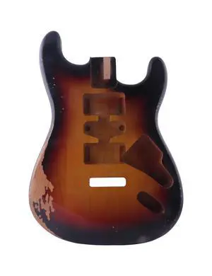 Relic Guitar Body Nitro Top Alder Wood ST Style DIY Guitar Body | H-S-H Route, for Electric Guitar, Relic 3 Tone Sunburst Relic Guitar Body Nitro Top Alder Wood ST Style DIY Guitar Body | H-S-H Route, for Electric Guitar, Relic 3 Tone Sunburst