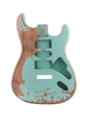 Relic Guitar Body Nitro Top Alder Wood ST Style DIY Guitar Body | H-S-H Route, for Electric Guitar, Seafoam Green Relic Guitar Body Nitro Top Alder Wood ST Style DIY Guitar Body | H-S-H Route, for Electric Guitar, Seafoam Green