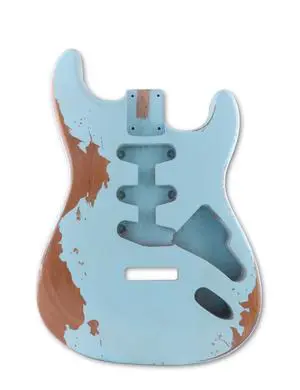 Relic Guitar Body Nitro Top Alder Wood ST Style DIY Guitar Body | S-S-S Route, for Electric Guitar, Sonic Blue Relic Guitar Body Nitro Top Alder Wood ST Style DIY Guitar Body | S-S-S Route, for Electric Guitar, Sonic Blue