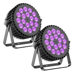 18x10W LED Stage Lights, RGB+UV Par Light with DMX512 & Sound Active Control, Professional Uplights for Halloween, Wedding, DJ, Club, Party, Live Show, Church, Event (2 Packs) 18x10W LED Stage Lights, RGB+UV Par Light with DMX512 & Sound Active Control, Professional Uplights for Halloween, Wedding, DJ, Club, Party, Live Show, Church, Event (2 Packs)