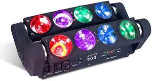 8x15W Spider Moving Head Light LED RGBW 4in1 Portable Stage Light, Strobe Party Beam DJ Lighting DMX 512 & Sound Activated for KTV Disco Party Event 8x15W Spider Moving Head Light LED RGBW 4in1 Portable Stage Light, Strobe Party Beam DJ Lighting DMX 512 & Sound Activated for KTV Disco Party Event