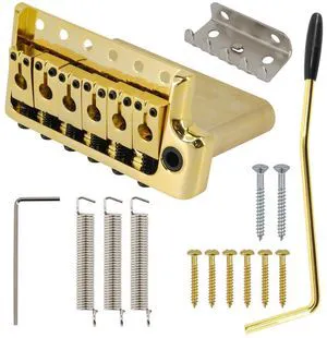 Tremolo Bridge for PRS Style Electric Guitar, 52.5mm Full Solid Brass 6-Screws Tremolo Bridge(Gold) Tremolo Bridge for PRS Style Electric Guitar, 52.5mm Full Solid Brass 6-Screws Tremolo Bridge(Gold)