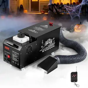 Low Lying Fog Machine, 1800W Water Based Ground Fog Machine with Remote, DMX 512 & Manual Control | High-Output Submersible Fog Machine for Halloween Party, Wedding, DJ Stage, Haunted House Effects Low Lying Fog Machine, 1800W Water Based Ground Fog Machine with Remote, DMX 512 & Manual Control | High-Output Submersible Fog Machine for Halloween Party, Wedding, DJ Stage, Haunted House Effects