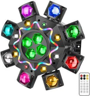 200W 8-Arm Bee Eye Moving Head Stage Light for DJ Party | Remote & DMX512, Sound Activated, Red/Green Starry, White & Amber Strobe. For Wedding, Disco, Club, Bar, Events 200W 8-Arm Bee Eye Moving Head Stage Light for DJ Party | Remote & DMX512, Sound Activated, Red/Green Starry, White & Amber Strobe. For Wedding, Disco, Club, Bar, Events