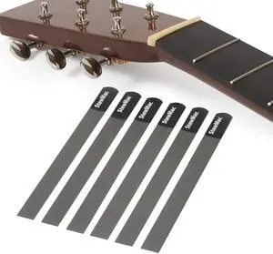 Gauged Nut Slotting File Set, Acoustic Guitar Light/Medium | Set of 6 Precision Guitar Nut Files for Accurate Slot Depth and Width, Fits Light and Medium Acoustic String Gauges Gauged Nut Slotting File Set, Acoustic Guitar Light/Medium | Set of 6 Precision Guitar Nut Files for Accurate Slot Depth and Width, Fits Light and Medium Acoustic String Gauges