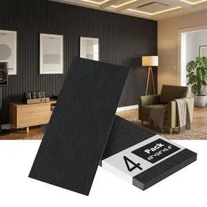 4 Pack Black Acoustic Wall Panels, 48 x 24 Inch Large Sound Dampening Panel | Decorative Self-Adhesive Sound Proof Panels for Recording Studio, Home, Office, Theater 4 Pack Black Acoustic Wall Panels, 48 x 24 Inch Large Sound Dampening Panel | Decorative Self-Adhesive Sound Proof Panels for Recording Studio, Home, Office, Theater