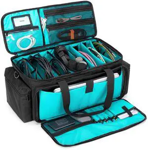 Cable File Gig Bag with Padded Bottom for Sound Equipment, Bag Only | Dividers, DJ Wire Bag for 14"Laptop, Sound Equipment, DJ Gear and Musician Accessories Cable File Gig Bag with Padded Bottom for Sound Equipment, Bag Only | Dividers, DJ Wire Bag for 14"Laptop, Sound Equipment, DJ Gear and Musician Accessories