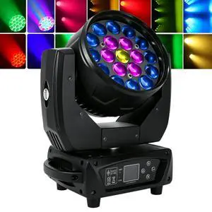 19x15W Moving Head DJ Light, RGBW Zoom LED Stage Lights | Beam/Wash/Zoom Stage Effects, Sound Active & DMX512 Control, 10-60° Zoom Motorized, DJ Lights for Parties Wedding Disco Night 19x15W Moving Head DJ Light, RGBW Zoom LED Stage Lights | Beam/Wash/Zoom Stage Effects, Sound Active & DMX512 Control, 10-60° Zoom Motorized, DJ Lights for Parties Wedding Disco Night