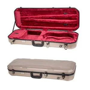 Oblong Case fits 4/4 Full-Size Violin, Includes Interior Compartment, 2 Bow Holders, Security Lock, and Detachable Straps-Champagne (CRA860VFCH-R) Oblong Case fits 4/4 Full-Size Violin, Includes Interior Compartment, 2 Bow Holders, Security Lock, and Detachable Straps-Champagne (CRA860VFCH-R)