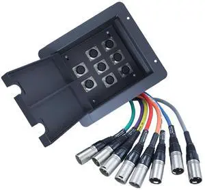 Pro Audio Recessed Stage in Floor Pocket Box Black with Prewired Connections Pro Audio Recessed Stage in Floor Pocket Box Black with Prewired Connections