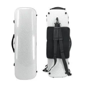 Violin Case 4/4 full size Carbon fiber Oblong Hard shell Rectangle violin case Soft padding with Backstraps &Music Sheet Bag (White) | soft padding interior, 2 bow holders, hygrometer, backpack straps Violin Case 4/4 full size Carbon fiber Oblong Hard shell Rectangle violin case Soft padding with Backstraps &Music Sheet Bag (White) | soft padding interior, 2 bow holders, hygrometer, backpack straps