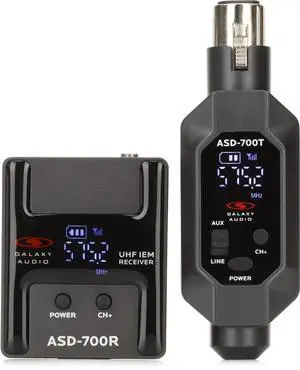 ASD-700 Digital UHF Wireless in-Ear Monitoring System - Single Pack, B6 - Plug-in Transmitter, 15 Channels, Bodypack Receiver, Earbud Set - B6, 571-585MHz ASD-700 Digital UHF Wireless in-Ear Monitoring System - Single Pack, B6 - Plug-in Transmitter, 15 Channels, Bodypack Receiver, Earbud Set - B6, 571-585MHz