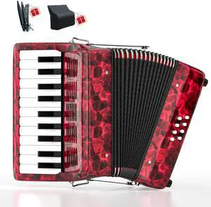 22-Key Piano Accordion - 22 key 8 Bass Accordeon Musical Instrument, Easy Learning, Premium Maple Wood, Backpack for Beginners Students Adults & Acordeones para Adultos w/Straps 22-Key Piano Accordion - 22 key 8 Bass Accordeon Musical Instrument, Easy Learning, Premium Maple Wood, Backpack for Beginners Students Adults & Acordeones para Adultos w/Straps