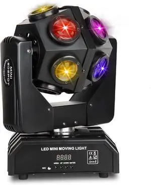 Moving Head DJ Lights, RGBW LED Rotation Party Lights with DMX Sound Auto Control, Strobe Disco Lighting for Parties Stage Club Christmas Moving Head DJ Lights, RGBW LED Rotation Party Lights with DMX Sound Auto Control, Strobe Disco Lighting for Parties Stage Club Christmas